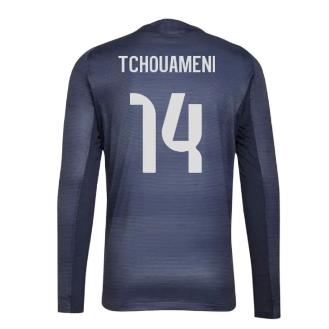 2025-2026 Real Madrid Authentic Long Sleeve Away Shirt (Tchouameni 14)