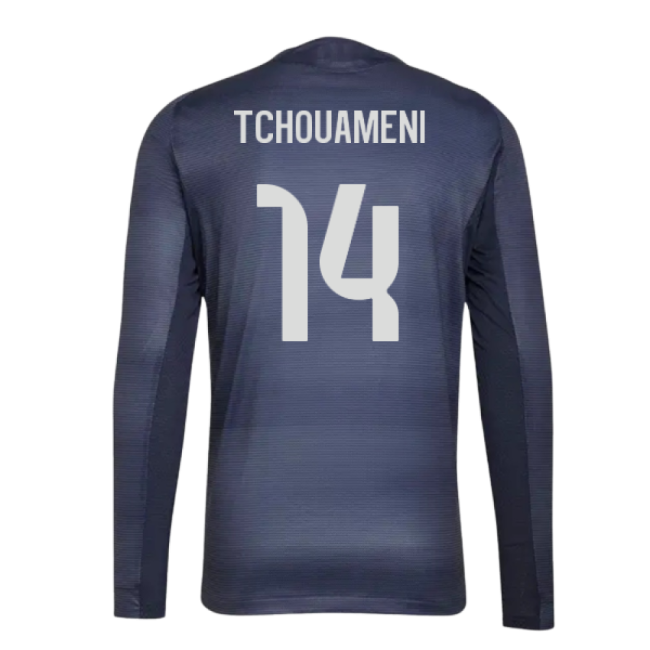 2025-2026 Real Madrid Authentic Long Sleeve Away Shirt (Tchouameni 14)