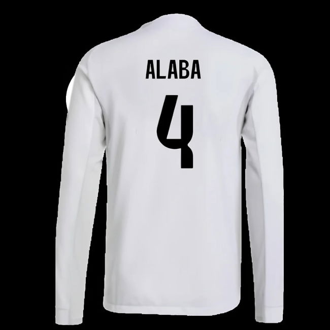 2025-2026 Real Madrid Authentic Long Sleeve Home Shirt (Alaba 4)