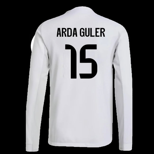 2025-2026 Real Madrid Authentic Long Sleeve Home Shirt (Arda Guler 15)