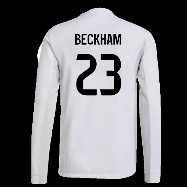 2025-2026 Real Madrid Authentic Long Sleeve Home Shirt (Beckham 23)