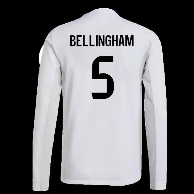 2025-2026 Real Madrid Authentic Long Sleeve Home Shirt (Bellingham 5)