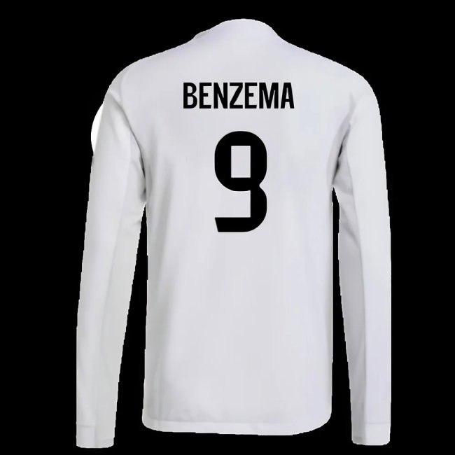 2025-2026 Real Madrid Authentic Long Sleeve Home Shirt (Benzema 9)
