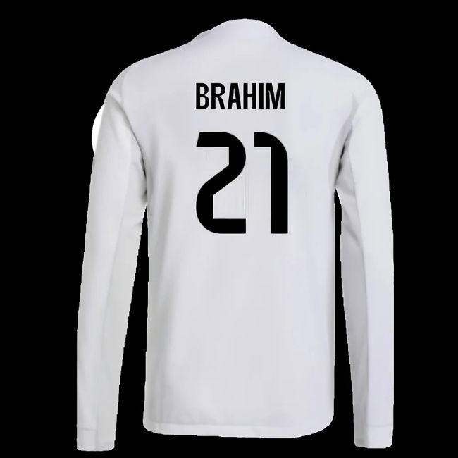 2025-2026 Real Madrid Authentic Long Sleeve Home Shirt (Brahim 21)