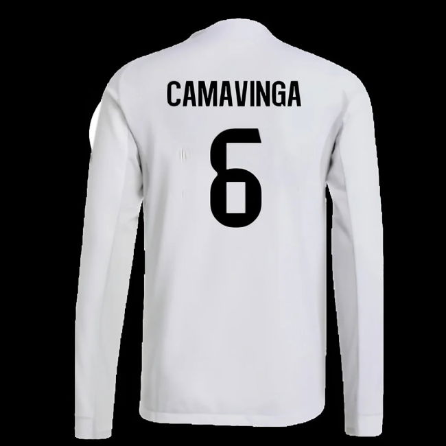 2025-2026 Real Madrid Authentic Long Sleeve Home Shirt (Camavinga 6)