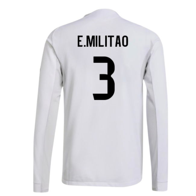 2025-2026 Real Madrid Authentic Long Sleeve Home Shirt (E.Militao 3)