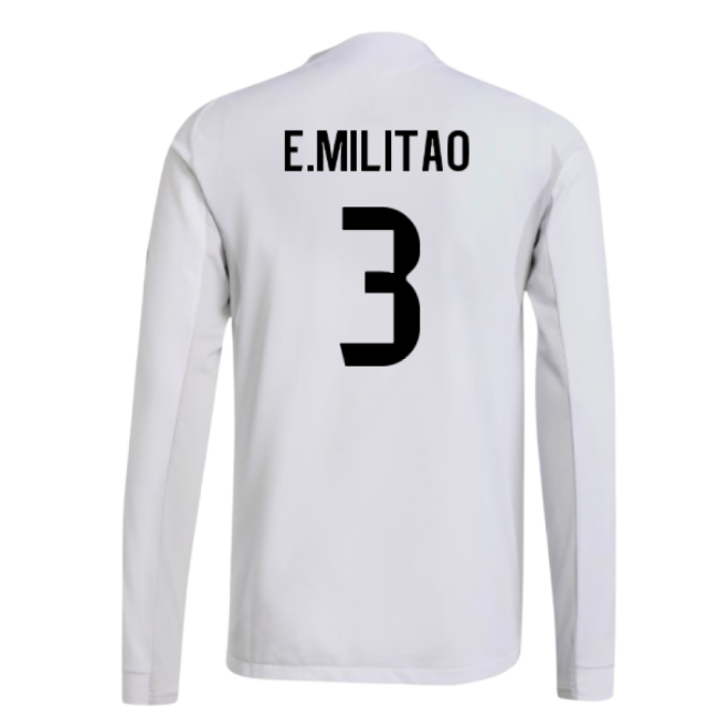 2025-2026 Real Madrid Authentic Long Sleeve Home Shirt (E.Militao 3)