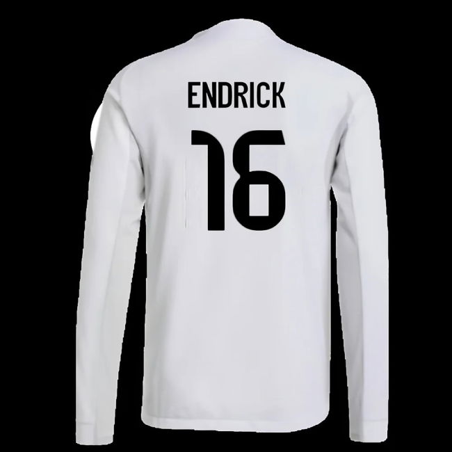 2025-2026 Real Madrid Authentic Long Sleeve Home Shirt (Endrick 16)