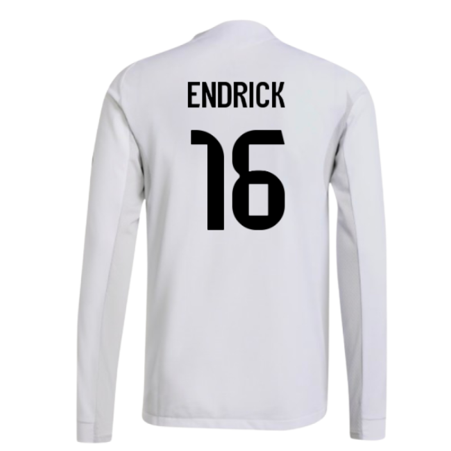 2025-2026 Real Madrid Authentic Long Sleeve Home Shirt (Endrick 16)