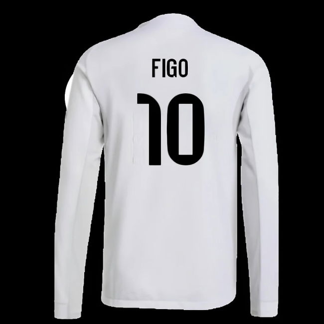 2025-2026 Real Madrid Authentic Long Sleeve Home Shirt (Figo 10)