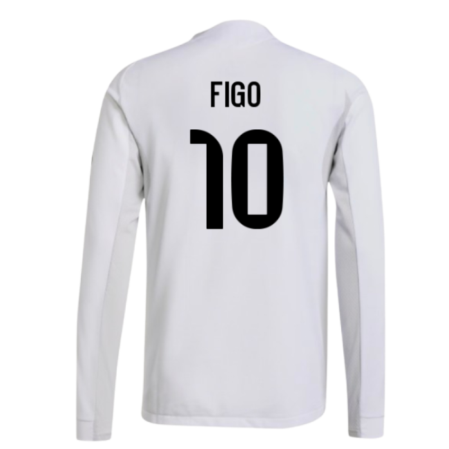 2025-2026 Real Madrid Authentic Long Sleeve Home Shirt (Figo 10)