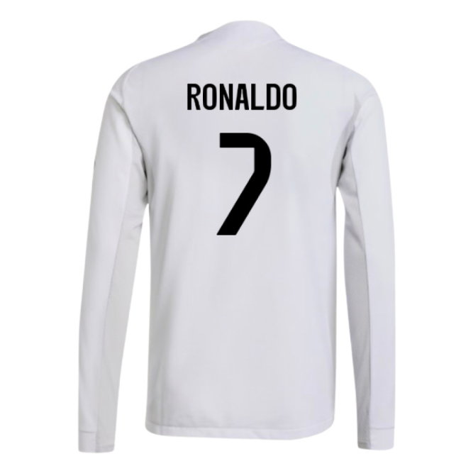 2025-2026 Real Madrid Authentic Long Sleeve Home Shirt (Ronaldo 7)