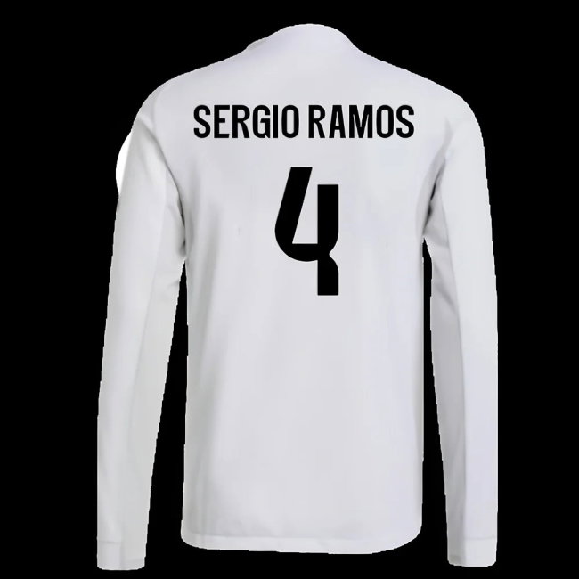 2025-2026 Real Madrid Authentic Long Sleeve Home Shirt (Sergio Ramos 4)