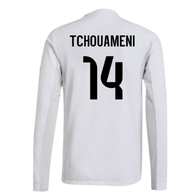 2025-2026 Real Madrid Authentic Long Sleeve Home Shirt (Tchouameni 14)