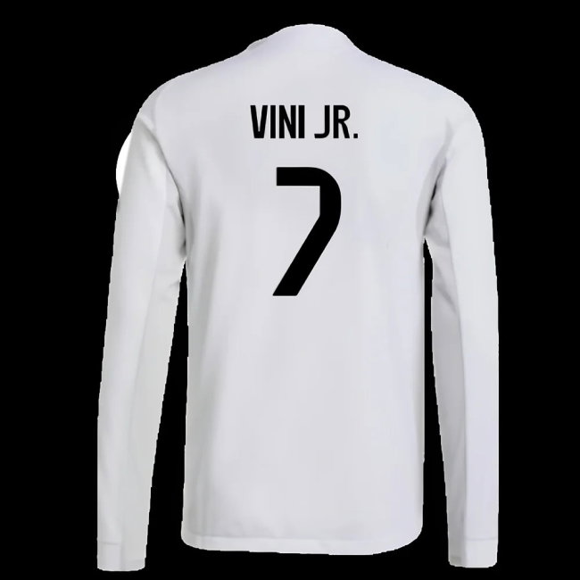 2025-2026 Real Madrid Authentic Long Sleeve Home Shirt (Vini Jr. 7)