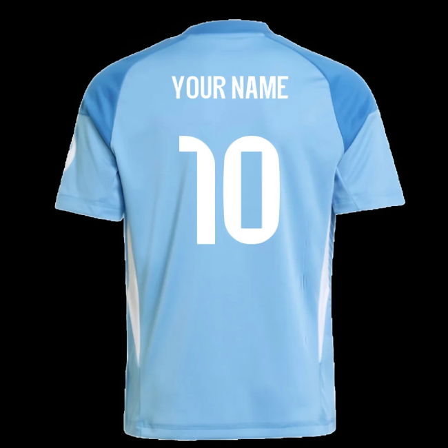 2025-2026 Real Madrid Home Goalkeeper Shirt (Blue) - Kids (Your Name)