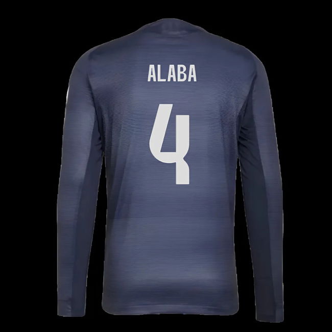 2025-2026 Real Madrid Long Sleeve Away Shirt (Alaba 4)