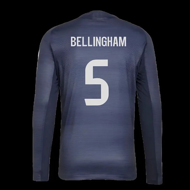 2025-2026 Real Madrid Long Sleeve Away Shirt (Bellingham 5)
