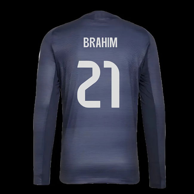 2025-2026 Real Madrid Long Sleeve Away Shirt (Brahim 21)