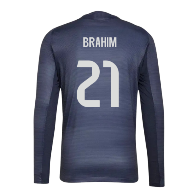 2025-2026 Real Madrid Long Sleeve Away Shirt (Brahim 21)