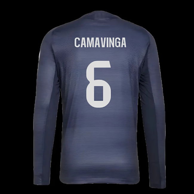 2025-2026 Real Madrid Long Sleeve Away Shirt (Camavinga 6)