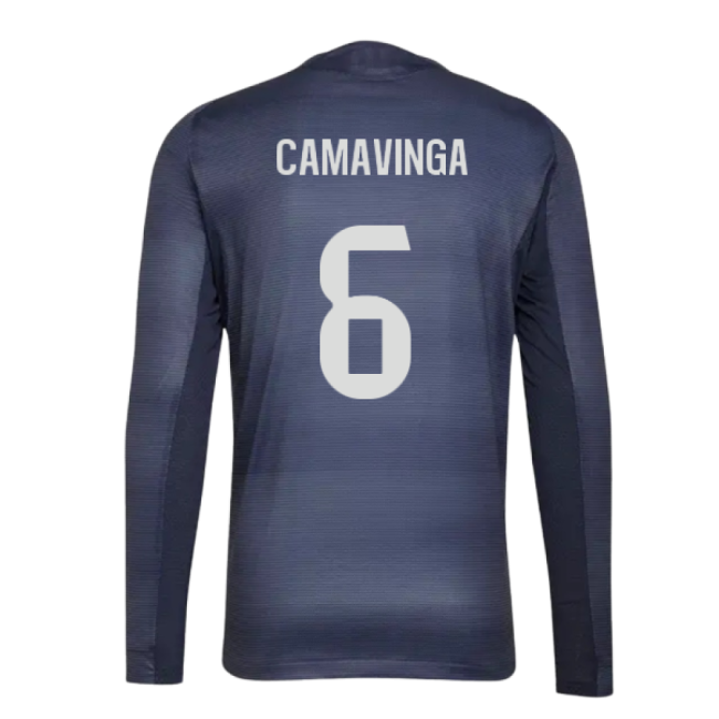 2025-2026 Real Madrid Long Sleeve Away Shirt (Camavinga 6)