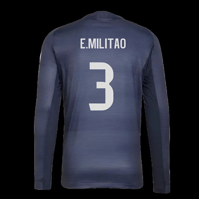 2025-2026 Real Madrid Long Sleeve Away Shirt (E.Militao 3)