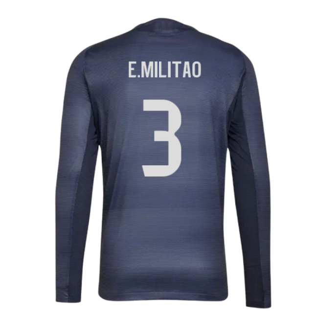 2025-2026 Real Madrid Long Sleeve Away Shirt (E.Militao 3)