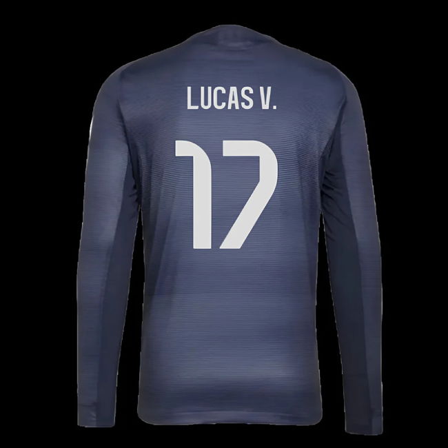 2025-2026 Real Madrid Long Sleeve Away Shirt (Lucas V. 17)