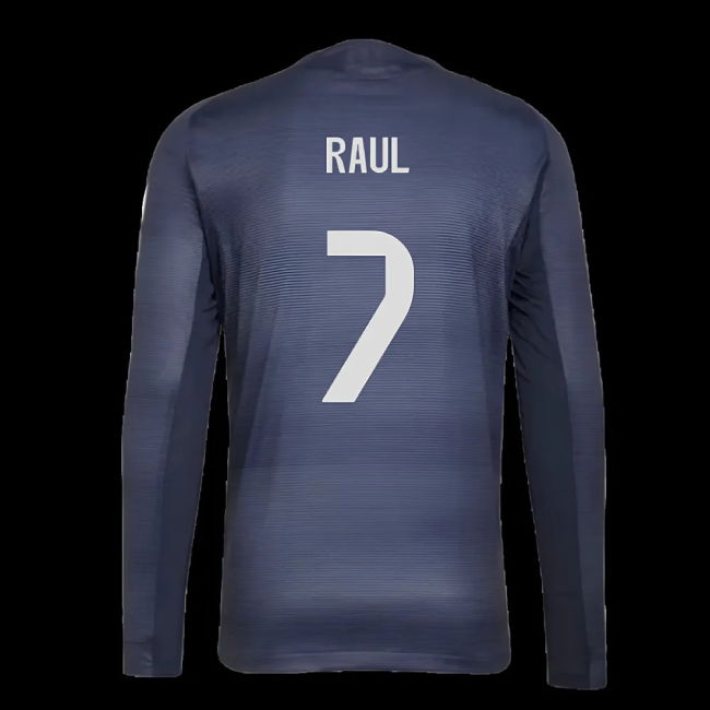 2025-2026 Real Madrid Long Sleeve Away Shirt (Raul 7)