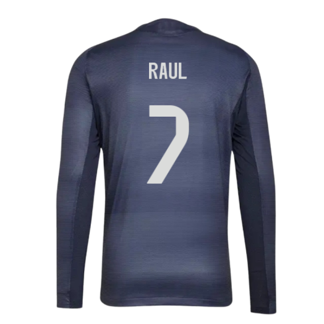 2025-2026 Real Madrid Long Sleeve Away Shirt (Raul 7)