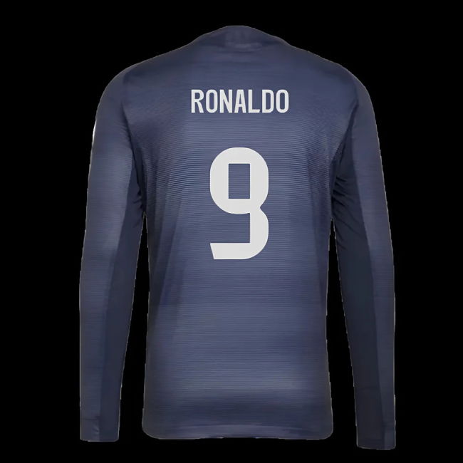 2025-2026 Real Madrid Long Sleeve Away Shirt (Ronaldo 9)