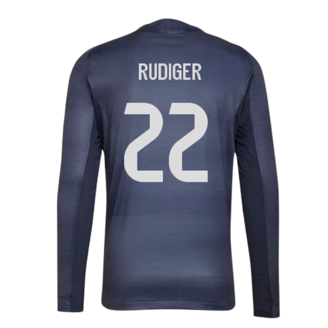 2025-2026 Real Madrid Long Sleeve Away Shirt (Rudiger 22)