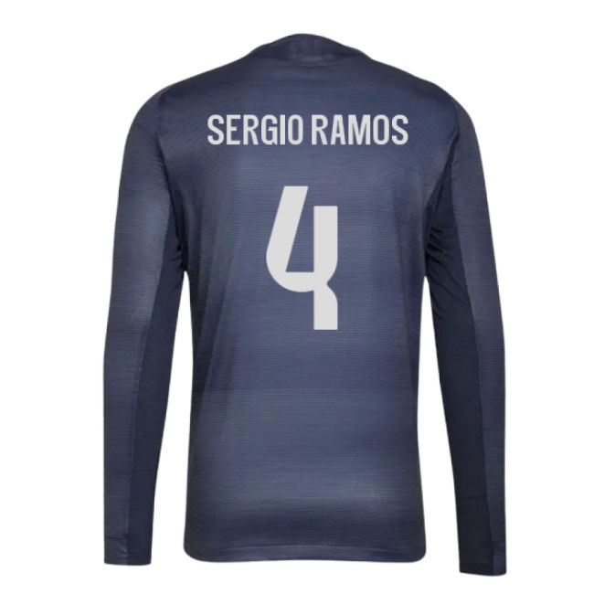 2025-2026 Real Madrid Long Sleeve Away Shirt (Sergio Ramos 4)