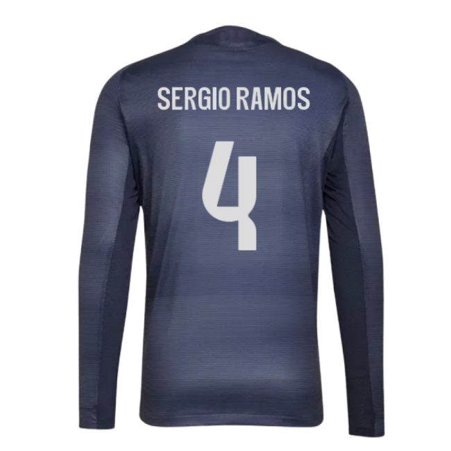 2025-2026 Real Madrid Long Sleeve Away Shirt (Sergio Ramos 4)