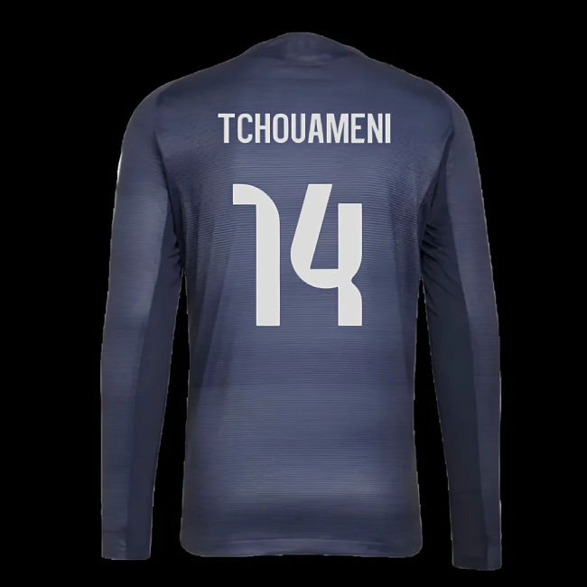 2025-2026 Real Madrid Long Sleeve Away Shirt (Tchouameni 14)