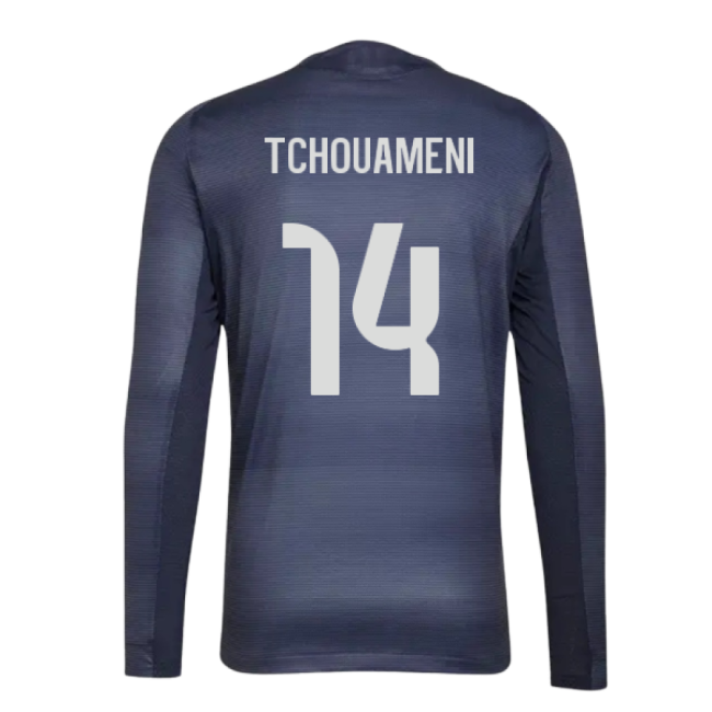 2025-2026 Real Madrid Long Sleeve Away Shirt (Tchouameni 14)