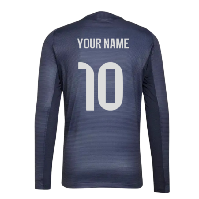 2025-2026 Real Madrid Long Sleeve Away Shirt (Your Name)
