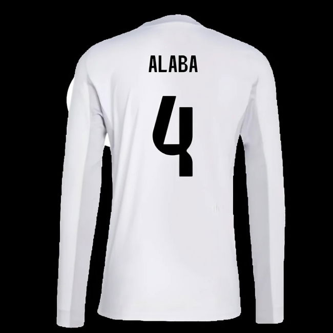 2025-2026 Real Madrid Long Sleeve Home Shirt (Alaba 4)