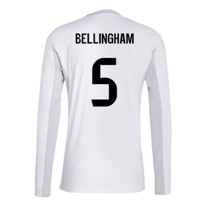 2025-2026 Real Madrid Long Sleeve Home Shirt (Bellingham 5)