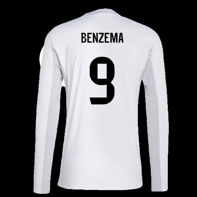 2025-2026 Real Madrid Long Sleeve Home Shirt (Benzema 9)
