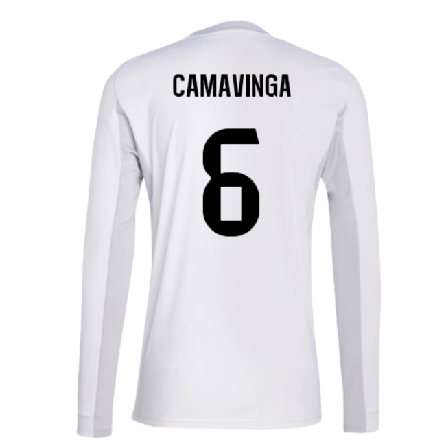 2025-2026 Real Madrid Long Sleeve Home Shirt (Camavinga 6)