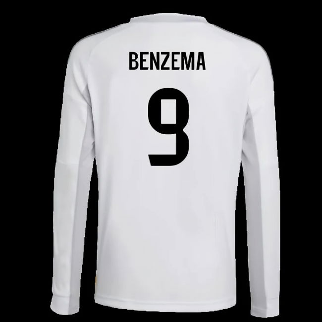 2025-2026 Real Madrid Long Sleeve Home Shirt (Kids) (Benzema 9)