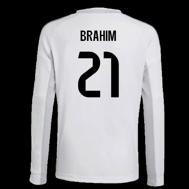 2025-2026 Real Madrid Long Sleeve Home Shirt (Kids) (Brahim 21)