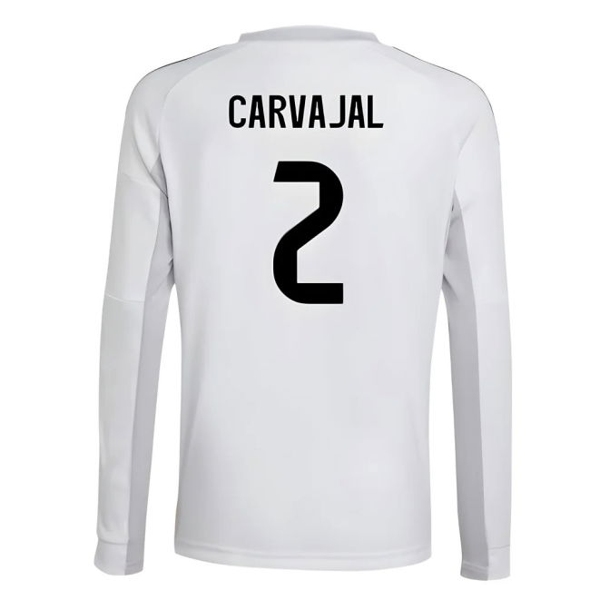 2025-2026 Real Madrid Long Sleeve Home Shirt (Kids) (Carvajal 2)