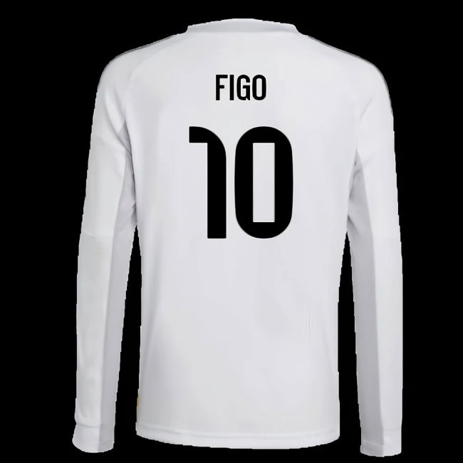 2025-2026 Real Madrid Long Sleeve Home Shirt (Kids) (Figo 10)
