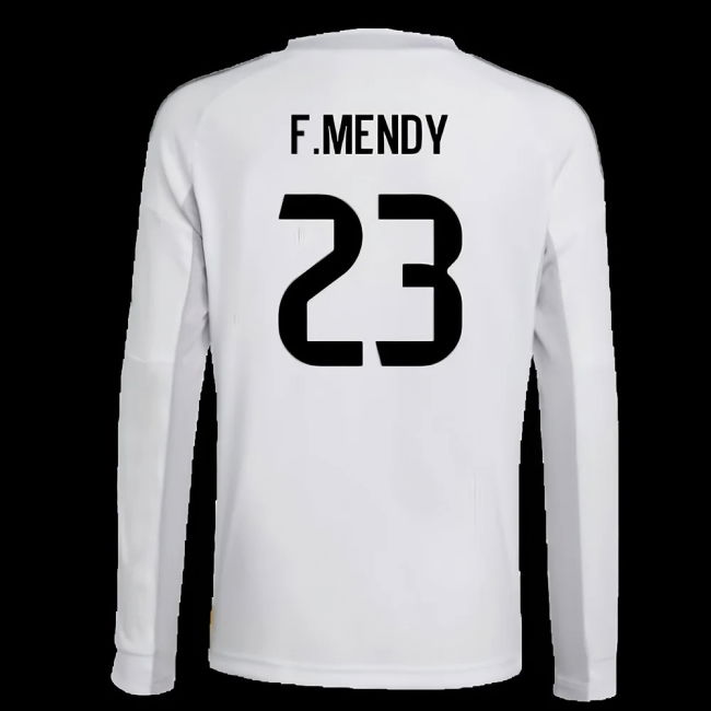 2025-2026 Real Madrid Long Sleeve Home Shirt (Kids) (F.Mendy 23)