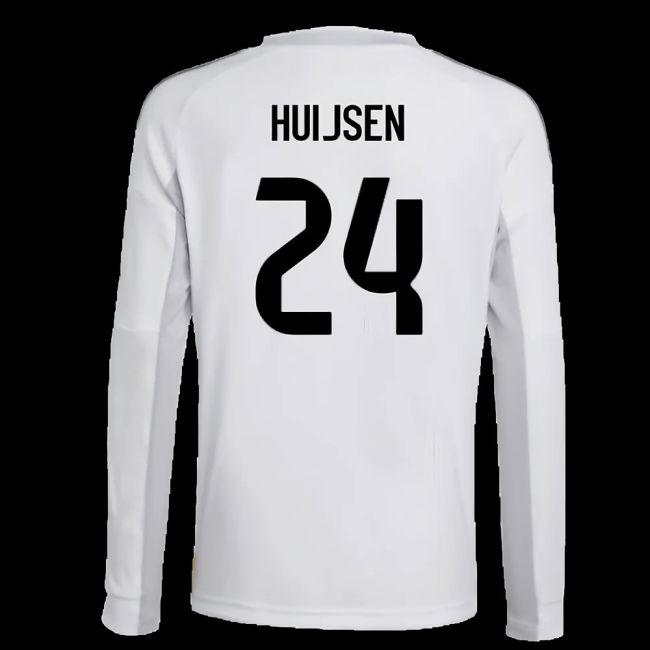 2025-2026 Real Madrid Long Sleeve Home Shirt (Kids) (Huijsen 24)