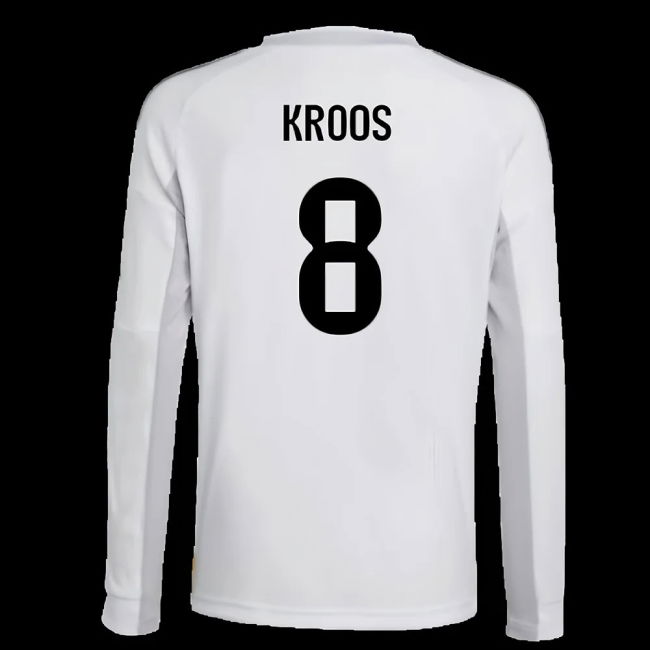 2025-2026 Real Madrid Long Sleeve Home Shirt (Kids) (Kroos 8)