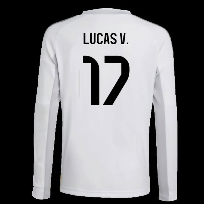 2025-2026 Real Madrid Long Sleeve Home Shirt (Kids) (Lucas V. 17)